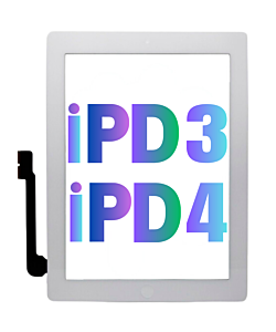 iPad 3 / 4 Digitizer Touch Screen With Home Button White
