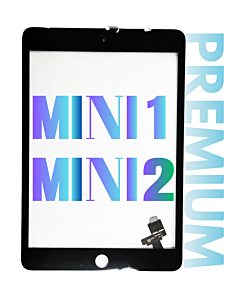 INTEC iPad Mini 1/2 Digitizer Touch Panel With Home Button Black Premium