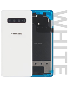 Samsung SM-G975 Galaxy S10 Plus Rear Glass With Adhesive & Camera Lens - Ceramic White