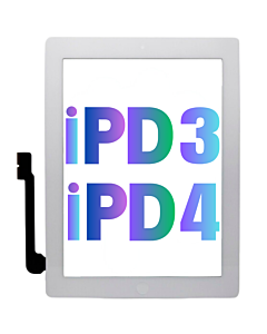 iPad 3 / 4 Digitizer Touch Screen With Home Button White