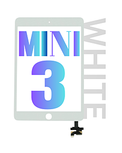 iPad Mini 3 Digitizer Touch Screen With Home Button White